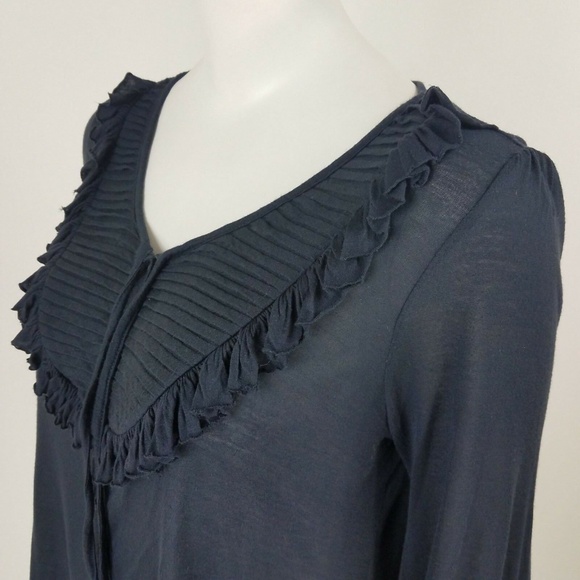 JOIE SOFT Pleated 3/4 Sleeve Grey Blouse Size S - Picture 4 of 8